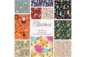 ASENME Papel decorado – scrapbook – scrapbooking – tamaño A4 Papel decorado (Navidad, 10 Unidades)