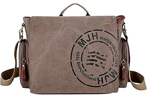 FSD.WG Torba listonoszka dla mężczyzn, płócienna, podróżna torba na ramię 13,5 cala, torby na laptopa, torba na książki