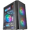 MARSGAMING MC300 Negro, Caja PC Micro ATX, Cristal Templado, Frontal MESH, 3xVentilador FRGB