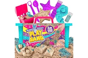 GirlZone Cadeau Fille Kit de Sable Magique pour Enfants Play Sand Kit de Sirène - Loisir Créatif de Sable Cinétique Coffret Cadeau de Sable à Modeler