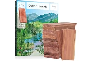 Cedarwood Moth Repellent Planks : 16 Wardrobe Fresheners – Cedar Wood Blocks as Clothes Moth Repellent – Drawer and Wardrobe Freshener – Cedar Wood Moth Repellent – Anti Moth Cedar Chips – Inovida
