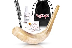 ProShofar Shofar Set (Velvet Carry Bag, Odor neutralizer spray, Cleaning Brush, Guide and Red Bracelet from Holy Land) Polished Ram Shofar, Kosher Made in Israel