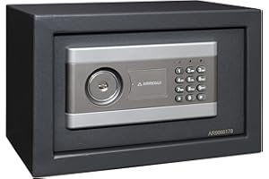 ARREGUI Stylo 19010-S1 Caja Fuerte de Acero Con Apertura de Doble Seguridad, Cerradura Electrónica más Llave, con Códigos Programables, Caja de Seguridad para Hogar y Negocios, 20 x 31 x 20 cm, 8 L