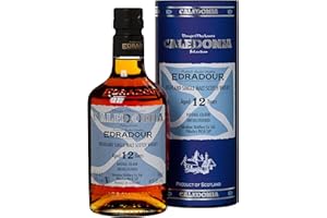 Edradour | Caledonia | Single Malt Whisky | 700 ml | 46% Vol. | 12 Jahre gereift | Cremig-süße Noten | Geschmack von Datteln, Trauben & Vanille | Ausschließlich in Sherry-Fässern gereift