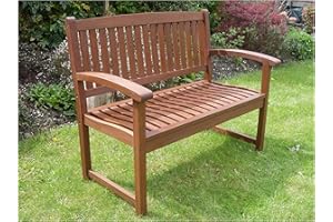 YOUR PRICE FURNITURE.COM Henley 2 Seat Wood Garden Bench FSC®-Certified Hardwood Great Two Seater Outdoor Garden Patio Furniture