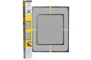 EASYmaxx Insect Protect | Teleskop-Insektenschutzgitter | Fliegengitter Fenster | mit vormontierten Rahmen | ausziehbarer Insektenschutz | integriertes Moskitonetz | anthrazit