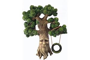 GlitZGlam Arbre Fée et Nain de Jardin – Vieil Arbre Magique Miniature avec Panneau de Bienvenue Amovible Fluorescent dans l'Obscurité pour Les Fées et Les Nains de Pelouse