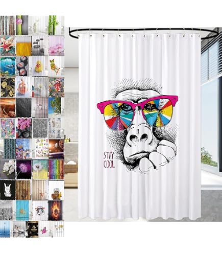 MSV Anti-Schimmel Duschvorhang – Wasserdicht, Antibakteriell & Waschbar (180x200 Cm, Weiß Hirsch)