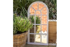 Creekwood Modena, Indoor/Outdoor-Lightweight, Durable Frame, Any Weather Ornament-W35cm x H71cm Wall Mirror, Brushed Grey, 35cm x 71cm