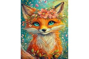 Arttoplus Fuchs Malen Nach Zahlen Kinder ab 5 6 7 8 9 10 Jahre Mädchen-Malen Nach Zahlen ab 6 7 8 9 Jahre Mädchen,Diy Acrylfarben Paint by Numbers Kids Tiere für Home Décor(40x50cm)