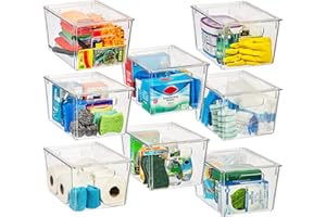 CLEARSPACE Plastic Storage Bins with Lids – Perfect Kitchen Organization – Fridge Organizer, Pantry Organization and Storage Bins, Cabinet Organizers (8 Pack)