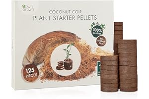 OwnGrown 125 Coco Coir Seed Compost Pellets - 3.4 cm Plant Starter Pods for Seedlings - Coconut Coir Plugs for Strong Root Growth - Ideal for Seed Germination, Gardening, and Indoor Planting