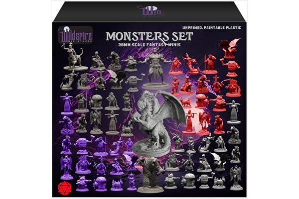 Wildspire Miniatures fantastiques avec énorme dragon pour DND Miniatures Monstres Accessoires DND 28 mm Donjons et Dragons Miniatures D&D Minis Figurines Pathfinder