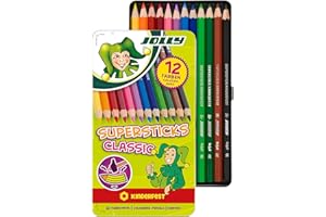 ‎JOLLY Jolly coloured pencils, Supersticks, children’s safe, break-resistant and non-toxic coloured pencils, made in Austria, Classic