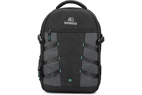 MOBIUS Winner Professional Camera Backpack, Fits 2 DSLR/DSLM Bodies, 4-5 Lenses, 15.4 inch Laptop Sleeve Multiple Compartments, Black