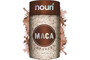 NOURI Maca Root Capsules | High Strength (5000mg) 180 Capsules | 6 Month Supply | 100% Pure Peruvian Maca Root for Man & Woman