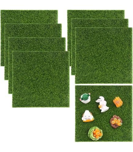 Lot De 2 Rouleaux De Gazon Artificiel 15 X 15 Cm - Décoration Maison Et Paysage Miniature - Parfait Pour Artisanat Et Dioramas - 11