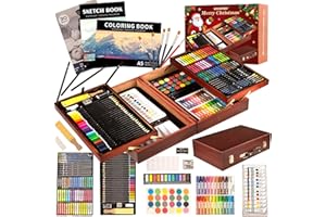 KINSPORY Maletin Pinturas para Niños, 168 piezas Juegos de Dibujo, Pinturas para Niños, Lapices de Dibujo