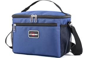 ETONSUNNY Lunch Bag Bolsa Nevera con Aislamiento Bolsa Nevera Portátil con Correa de Hombro Ajustable, Adecuada para Picnic, Trabajo, Escuela y Viajar, etc. (Azul)