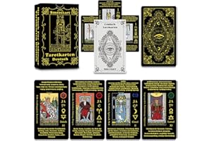 Smoostart Tarotkarten Deutsch Mit Bedeutungen, Holografische Tarotkarten Für Anfänger Mit Leitfaden, Schlüsselwörter, Element, Planet, Chakra, Ja Oder Nein, Musikalische Tonhöhe, Numerologie