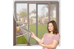 Yideng Pantalla magnética ajustable para ventana de bricolaje máx 120x140 cm/47x55 pulgadas se adapta a cualquier tamaño más pequeño expandible pantalla de malla para ventanas caseras