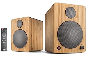 Wavemaster Cube Mini Neo - Sistema de altavoces (36 V, Bluetooth, entrada digital, control remoto por infrarrojos) color bambú