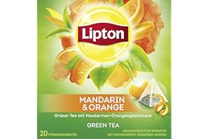 Lipton Pyramids Green Tea Mandarin & Orange, 20 Tea bags - 3 units