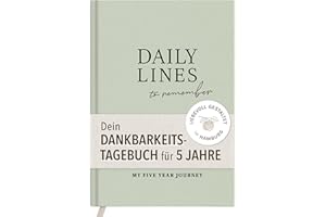 ‎KIND OF HAZEL kind of hazel® Dankbarkeitstagebuch und Achtsamkeitstagebuch für 5 Jahre im One Line a Day Format für tägliche Reflexion und ruhige Momente voller Nähe, ein sanfter Begleiter, Salbei Grün