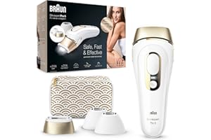Braun Silk·expert Pro 5 Épilateur À Lumière Pulsée,B23 Blanc/Doré, Alternative À L'épilation Laser, Rasoir Venus et Sac Premium, Testé Cliniquement, PL5137MN