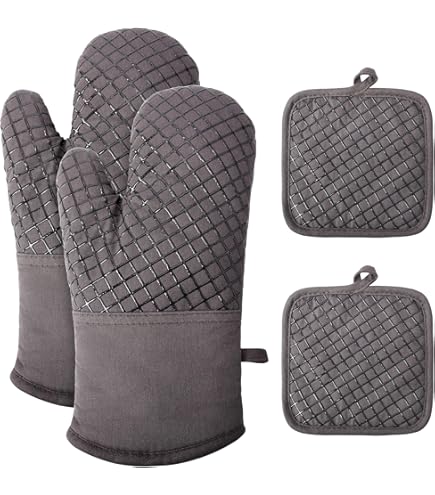 Ovenwanten en pannenlappen sets 3 stuks hittebestendige