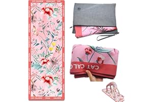 AZATEMGO Składana mata podróżna do jogi z torbą do przechowywania, mata do jogi