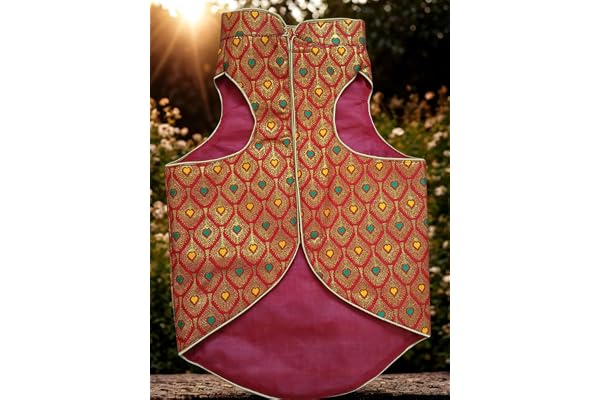 Dog Sherwani - RED- Traditional Ethnic Outfit for Dogs - Premium Wedding Dress for Small, Medium, and Large Dogs Comfortable, Stylish, and Festive Pet Clothing (XXL)
