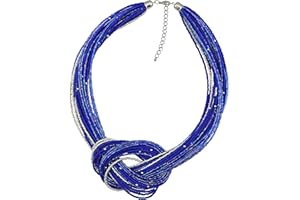 Bocar Collana a nodo multistrato con perline di semi (NK-10316)