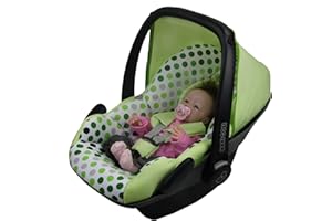 BAMBINIWELT BY RAFAEL K. BAMBINIWELT Ersatzbezug für Maxi-Cosi PEBBLE 5-tlg., Bezug für Babyschale, Komplett-Set HELLGRÜN MIT PUNKTEN XX