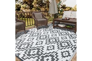 HUGEAR Outdoor-Teppich für Terrassen Freiraum,Wasserdichte Matte,Großer Außenteppich,Reversible Kunststoff Stroh Camping Teppiche