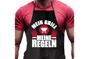 Shirtoo Grillschürze Mein Grill - Meine Regeln - Lustiges Geschenk für echte Männer und Grill-Fans