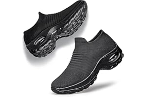 Raoendis Womens Slip on Trainers with Arch Support, Ladies Walking Sneakers Comfortable Orthopedic Shoes Non Slip Mesh Lightweight