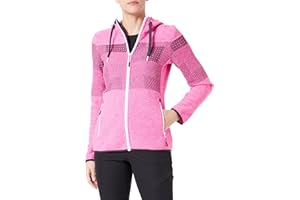 CMP Giacca Da Donna Con Cappuccio Fisso Knit Tech mélange fleece jacket, Man, B.Blue-Electric, 46 Donna