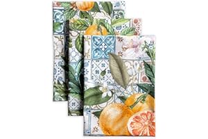 ‎MAISON D' HERMINE Maison d' Hermine Küchenhandtuch, 100% Baumwolle Set von 3, 50 cm x 70 cm Küchenhandtücher Tischgeschirrtücher zum Muttertagsgeschenke, Reinigen, Buffetpartys und Hochzeiten, Agrume – Frühling/Sommer