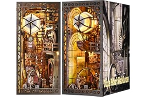 ETKVR Book Nook Kit,Kit Miniature à Monter, Puzzle 3D en Bois Style Maison de Poupée, Allée Miniature à Insérer dans Une Bibliothèque,Décoration pour Adultes et Ados - L'entrepôt de l'oncle Peter