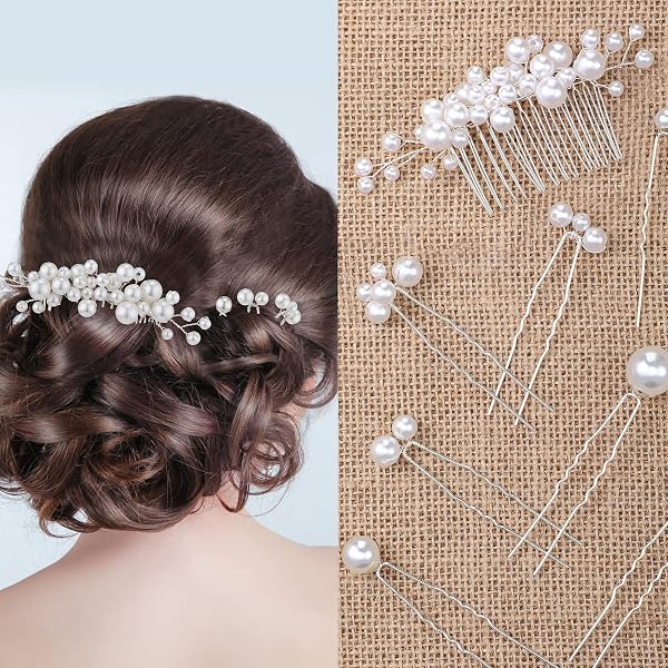 Vintage Brauthaarspangen Mit Perlen – Elegante Handgemachte Haarkämme Für Braut & Brautjungfern