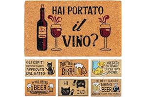 LUA VIKA Zerbino ingresso esterno simpatico, tappeto ingresso interno, zerbino cocco, zerbini per ingresso esterno divertenti 40x70x1,5 cm, hai portato il vino