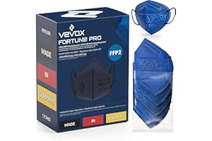VEVOX® FFP2 Masken Blau CE zertifiziert aus Deutschland - 10, 20, 50x - 100% MADE IN GERMANY - FFP2 Maske Dunkelblau/Navyblau - Farbe wählbar - CE geprüft - EN149:2001+A1:2009 - à 5 Stk. verpackt