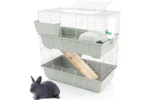 COZY PET Rabbit/Guinea Pig 2 Tier Indoor Cage 80cm suitable for Rat, Chinchilla and other Small Animals Hutch Model: RB80-D. (We do not ship to CI or IOW)