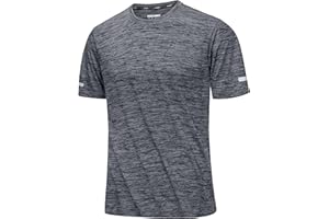 MAGCOMSEN Tee Shirt Homme Chemise D'entraînement Respirante à Séchage Rapide Chemise Course à Manches Courtes T-Shirt de Fitness