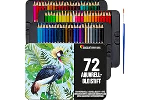 ‎ZENACOLOR Zenacolor Aquarellstifte set 72 Stifte Aquarell Malstifte für Erwachsene und Kinder Wasservermalbar - Watercolor Pencils Metal Case