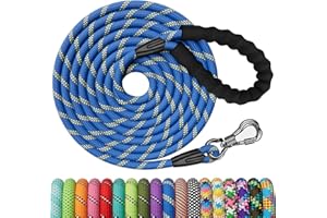 X XBEN Correa Perro Adiestramiento, 5M Larga con Gancho Bloqueable, para Perros Grande y Pequeño, Cómoda Empuñadura, Reflectante y Resistente