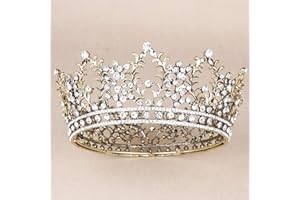 Crowns for Women, Vofler Queen Tiara Baroque Vintage Crystal Rhinestone Headband Hair Decor for Lady Girl Bridal Bride Princess Prom Birthday Wedding Pageant Christmas Halloween Costume Party - Bronze