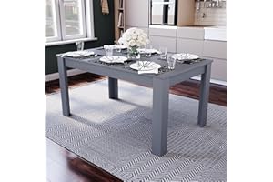 Vida Designs Medina 6 Seater Dining Table MDF Wood Rectangle Modern Kitchen Dining Room Furniture Unit, Grey