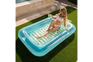 ‎SLOOSH Sloosh 70" x 46"/1.78m*1.16m aufblasbarer Sonnenpool, Luftmatratzte Pool, Sonnenbad mit abnehmbarem Kissen, persönlicher Luftmatratze Wasser für Erwachsene, Sommerspaß, Wasserparty
